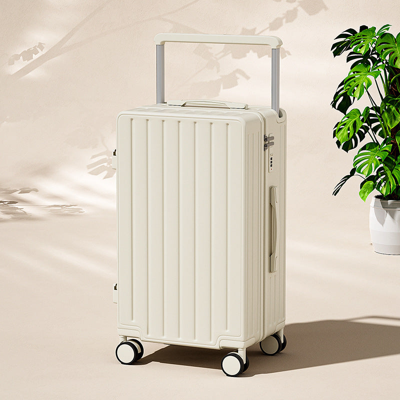 Luxury Wide-Handle Carry-On Suitcase with TSA Lock & Silent Spinner Wheels