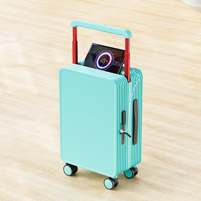 Luxury Wide-Handle Carry-On Suitcase with TSA Lock & Silent Spinner Wheels