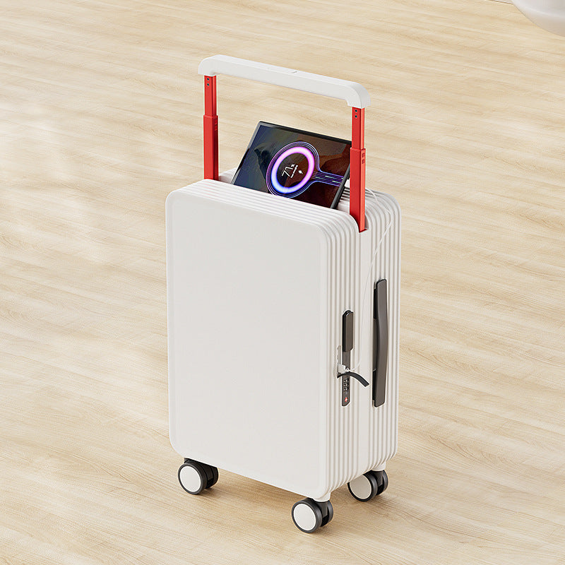 Luxury Wide-Handle Carry-On Suitcase with TSA Lock & Silent Spinner Wheels