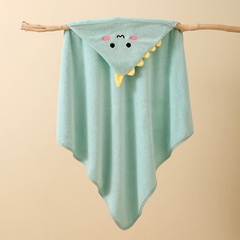 Ultra-Soft Coral Fleece Baby Hooded Bath Towel