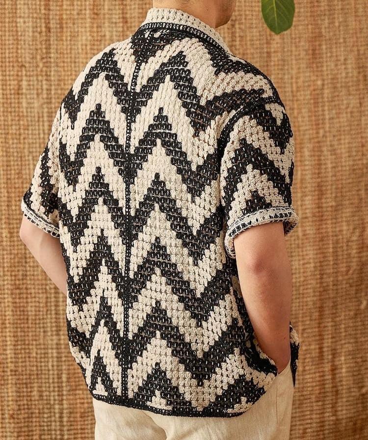 Beach Knitted Openwork Shirt - Breathable, Structured Summer Ease