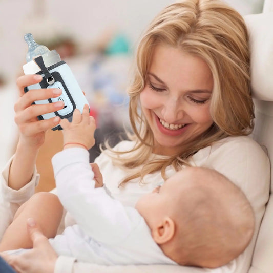 Portable USB Baby Bottle Warmer with 5 Temp Settings & LCD Display