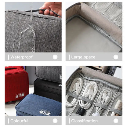 Multi-Functional Waterproof Digital Accessories Organizer Bag for Travel & Work