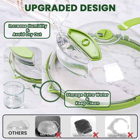 Microwave Splatter Cover with Adjustable Steam Vents & Water Steamer
