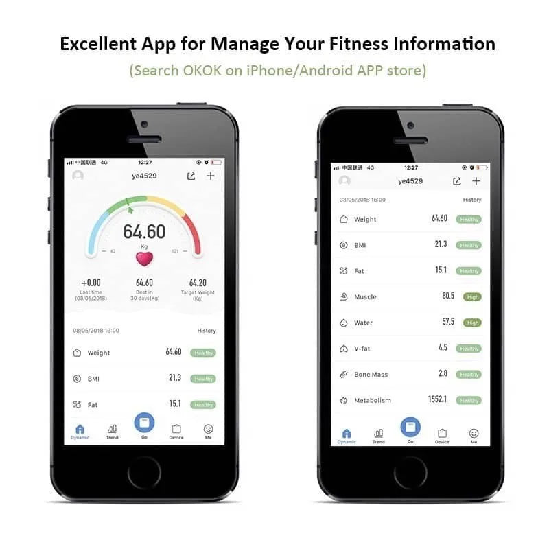 Smart Digital Body Weight & Fat Scale with App for Fitness, BMI & Health Tracking