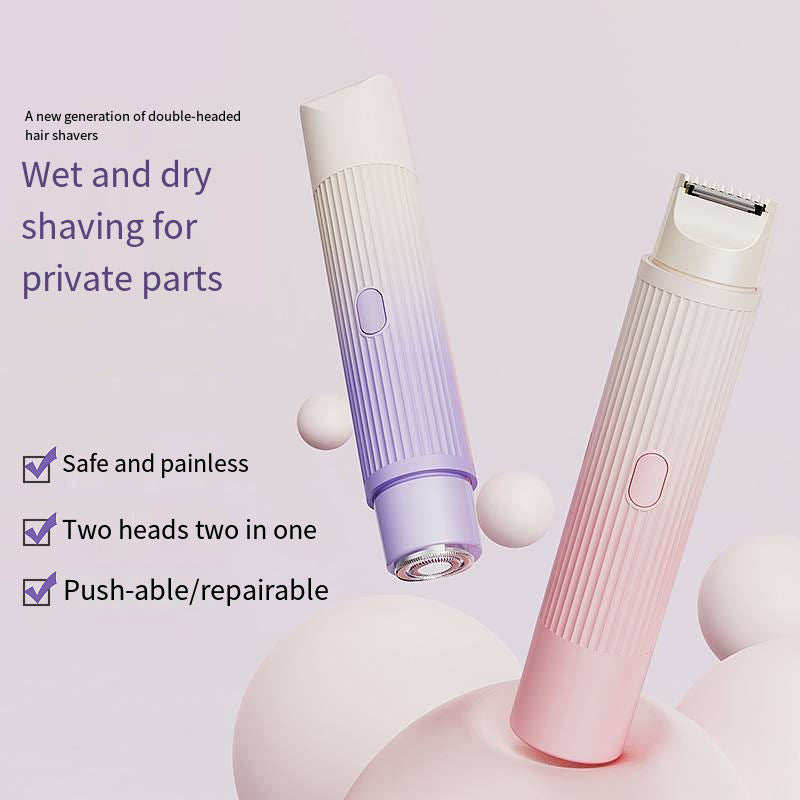 Painless Dual-Head Electric Bikini Trimmer and Shaver (IPX7 Waterproof & USB Rechargeable)