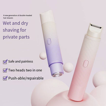Painless Dual-Head Electric Bikini Trimmer and Shaver (IPX7 Waterproof & USB Rechargeable)