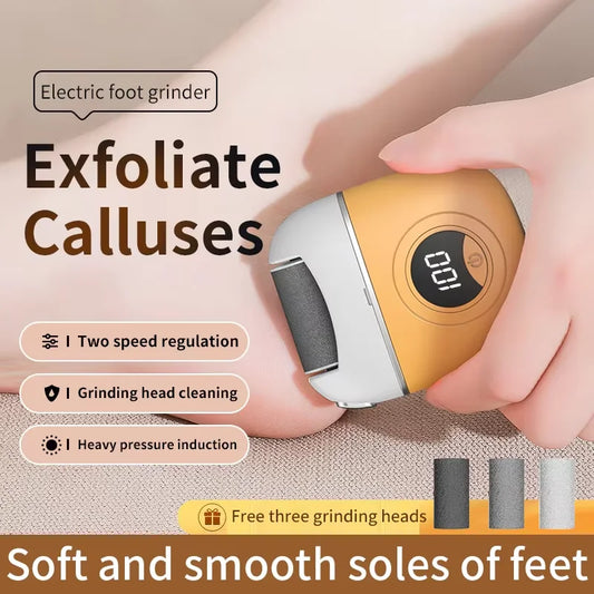 Electric Foot Grinder Callus Remover - Salon-Smooth Feet at Home (With 3 Heads)