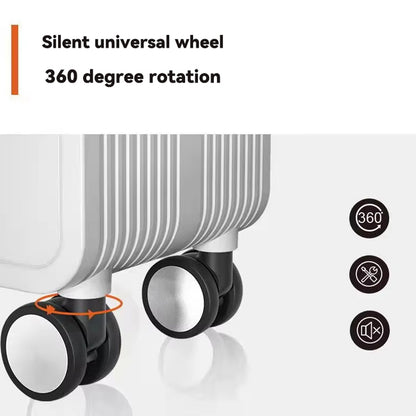 Luxury Wide-Handle Carry-On Suitcase with TSA Lock & Silent Spinner Wheels