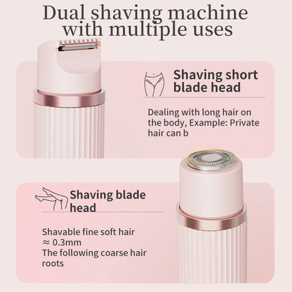 Painless Dual-Head Electric Bikini Trimmer and Shaver (IPX7 Waterproof & USB Rechargeable)