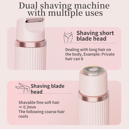 Painless Dual-Head Electric Bikini Trimmer and Shaver (IPX7 Waterproof & USB Rechargeable)