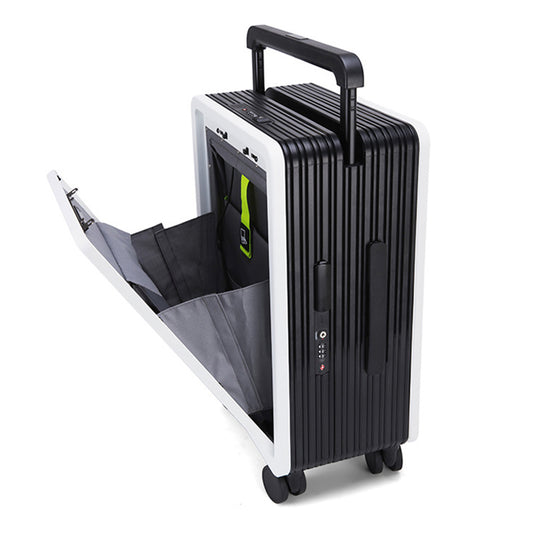 Luxury Wide-Handle Carry-On Suitcase with TSA Lock & Silent Spinner Wheels