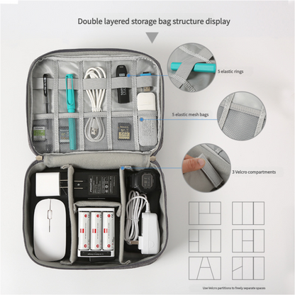 Multi-Functional Waterproof Digital Accessories Organizer Bag for Travel & Work