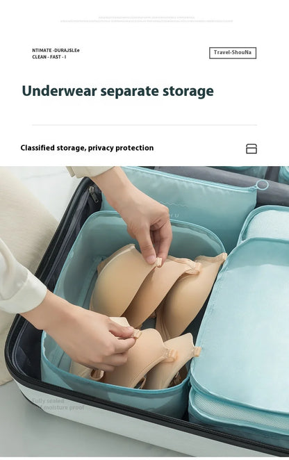 7-Piece Waterproof Luggage Organizers Travel Packing Cubes Set