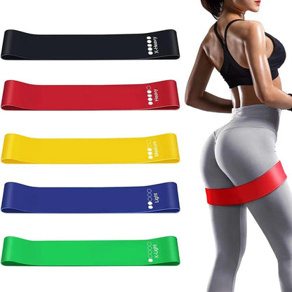 Fabric Resistance Bands Set - Portable 5-Level Loop Workout Bands (With Color Box and Manual)