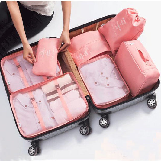 7-Piece Waterproof Luggage Organizers Travel Packing Cubes Set