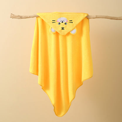 Ultra-Soft Coral Fleece Baby Hooded Bath Towel