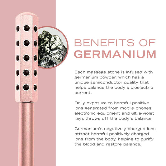 Germanium-Gesichtsroller – Entschlackung und Modellierung, 30/40-Knoten-Sechskantkopf, für die Anti-Aging-Gesichtsmassage zu Hause