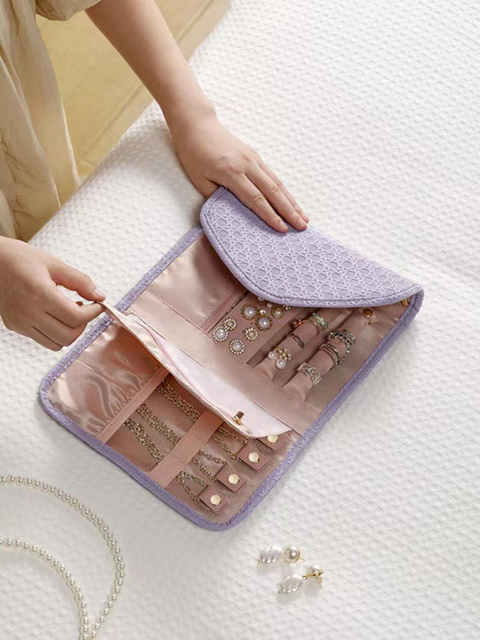 Portable Foldable Lightweight Travel Jewelry Organizer Roll