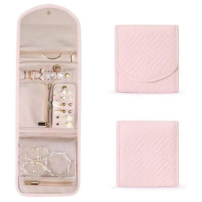 Portable Foldable Lightweight Travel Jewelry Organizer Roll