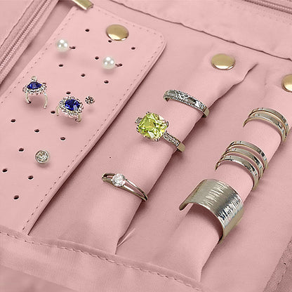 Portable Foldable Lightweight Travel Jewelry Organizer Roll
