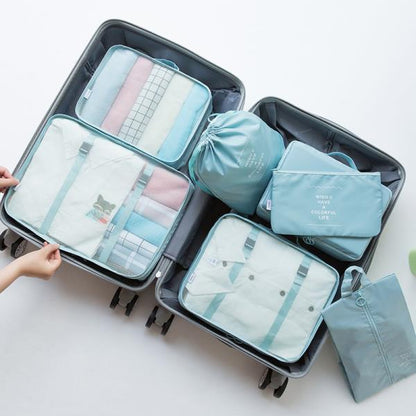 7-Piece Waterproof Luggage Organizers Travel Packing Cubes Set