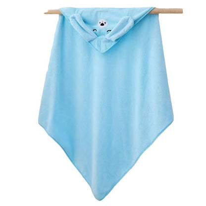 Ultra-Soft Coral Fleece Baby Hooded Bath Towel