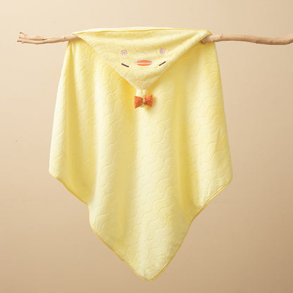 Ultra-Soft Coral Fleece Baby Hooded Bath Towel