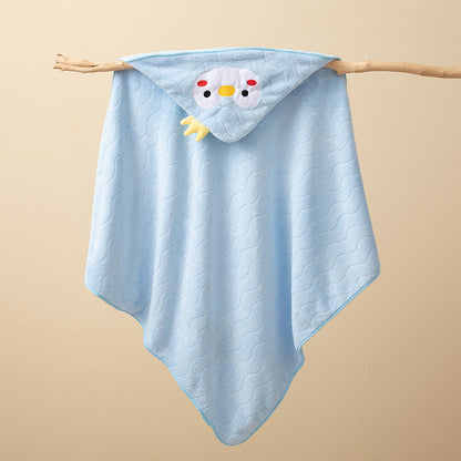 Ultra-Soft Coral Fleece Baby Hooded Bath Towel