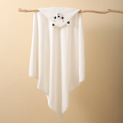 Ultra-Soft Coral Fleece Baby Hooded Bath Towel