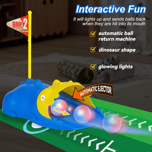 Kids Mini Golf Set with LED Balls & Automatic Return