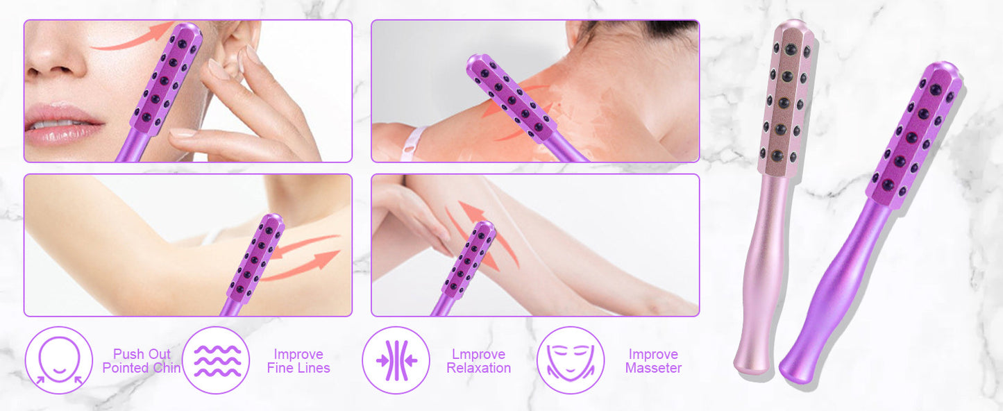 Germanium-Gesichtsroller – Entschlackung und Modellierung, 30/40-Knoten-Sechskantkopf, für die Anti-Aging-Gesichtsmassage zu Hause