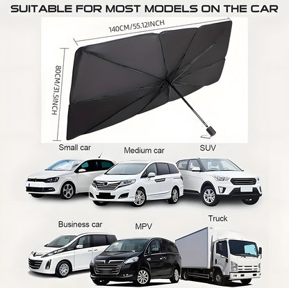 Windshield Sunshade Umbrella, Blocks UV & Heat, Pop-Open Design, Universal Fit