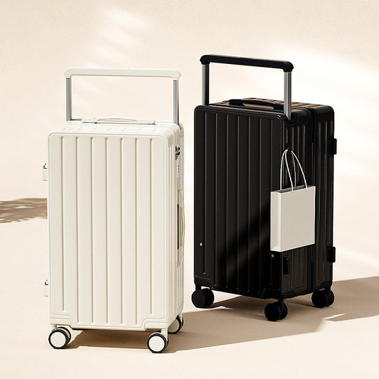 Luxury Wide-Handle Carry-On Suitcase with TSA Lock & Silent Spinner Wheels