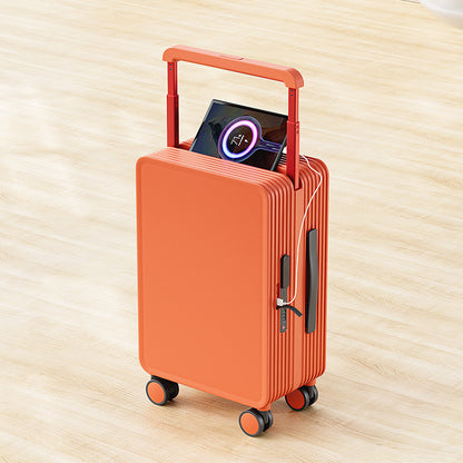 Luxury Wide-Handle Carry-On Suitcase with TSA Lock & Silent Spinner Wheels