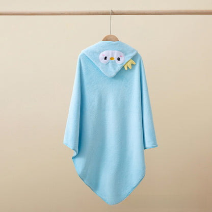 Ultra-Soft Coral Fleece Baby Hooded Bath Towel