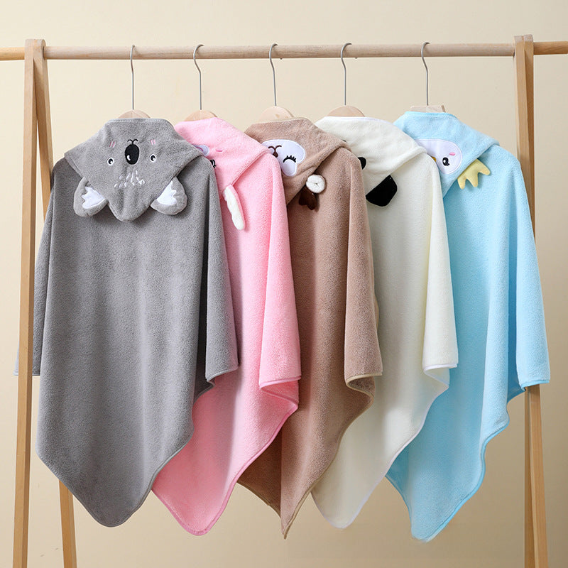 Ultra-Soft Coral Fleece Baby Hooded Bath Towel