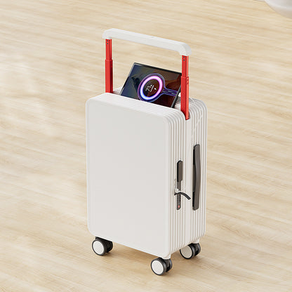 Luxury Wide-Handle Carry-On Suitcase with TSA Lock & Silent Spinner Wheels