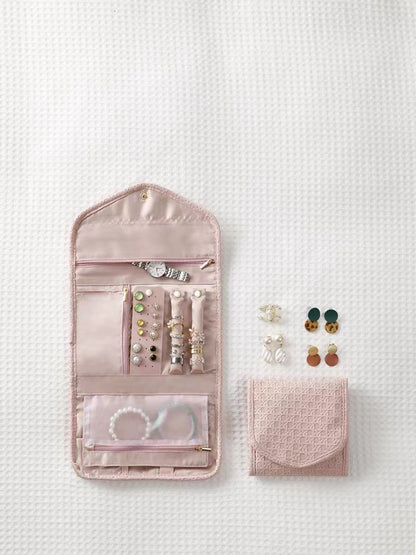 Portable Foldable Lightweight Travel Jewelry Organizer Roll