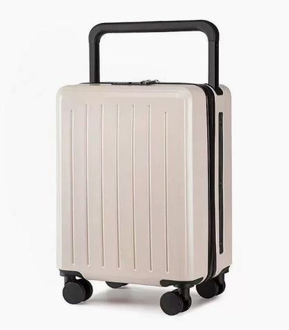 Luxury Wide-Handle Carry-On Suitcase with TSA Lock & Silent Spinner Wheels