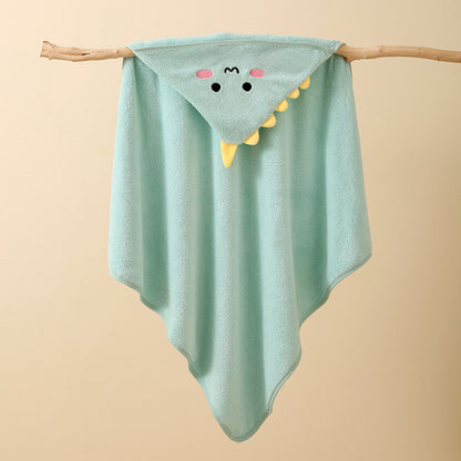 Ultra-Soft Coral Fleece Baby Hooded Bath Towel