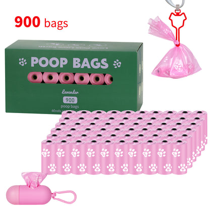 Eco-Friendly Biodegradable Dog Poop Bags - Lavender-Scented, Leak-Proof Roll with Hands (Free Dispenser and Clip)