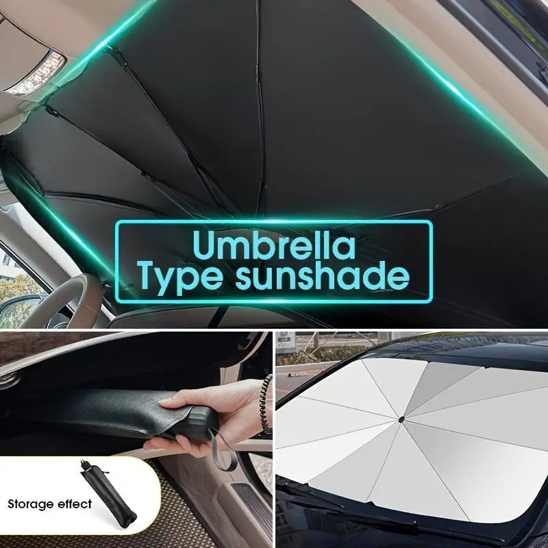 Windshield Sunshade Umbrella, Blocks UV & Heat, Pop-Open Design, Universal Fit