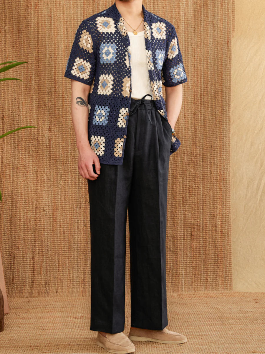 Crochet Openwork Shirt - Light, Breathable Summer Cool